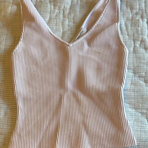 Aritzia Ribbed V-Neck Camisole - Light Pink